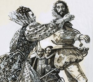 Elizabeth First ile tanımlanamayan sahne by English School