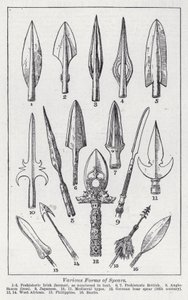 Çeşitli mızrak biçimleri (lito) by English School