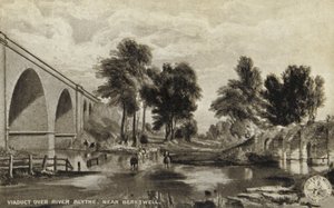 Berkswell yakınlarındaki Blythe Nehri üzerindeki viyadük by English School