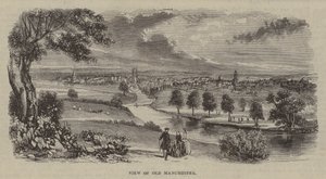 Eski Manchester görünümü (gravür) by English School
