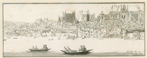 Westminster Sarayı'nın görünümü, Londra, 27 Mart 1652 by English School