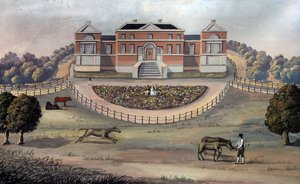 Bir Parktaki Kır Evinin Görünümü, 1825 dolayları (kağıt üzerine guaj boya) by English School