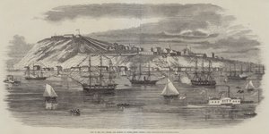 Kuzey Amerika, Quebec Şehri, Kalesi ve Limanının Görünümü (gravür) by English School