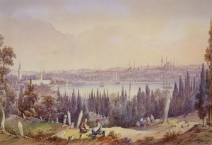 Haliç manzarası, 1840 dolayları (kağıt üzerinde wc) by English School
