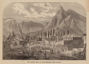 Oberammergau Köyü, Bavyera, her yıl düzenlenen Passion Play