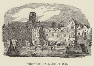 Şarapçılar Salonu yaklaşık 1650 (gravür) by English School