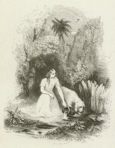 Virginia Çeşmede (gravür) by English School