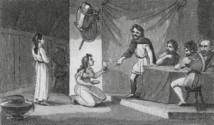 Vortigern ve Rowena (gravür) by English School