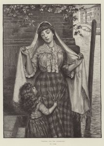 Gondolcuyu Beklerken (gravür) by English School