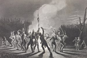 Washington ve Fairfax, bir Kızılderili savaş dansında, 1748, 