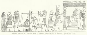 Mısırlı Bir Yargı Temsilinden Bir Terazide Ruhu Tartmak (gravür) by English School