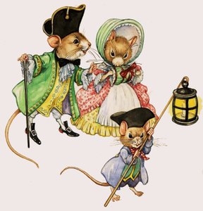 İyi giyimli Victoria fareleri gezintiye çıkıyor by English School