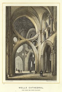 Wells Katedrali, kuzey transeptinden görünüm by English School