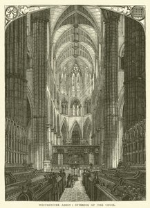 Westminster Abbey, koronun içi (gravür) by English School