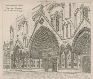 Westminster Abbey kuzey sundurmaları by English School