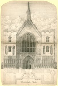 Westminster Hall, Londra, binanın zemin planı dahil by English School
