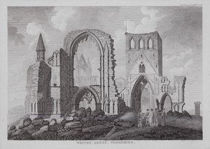 Whitby Manastırı, Yorkshire (gravür) by English School