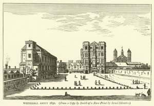 Whitehall yaklaşık 1650, Smith tarafından İsrail Silvestre tarafından nadir bir baskının bir kopyasından by English School
