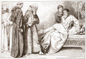 Wycliffe ve keşişler: yatak odasındaki sahne, James Aitken Wylie