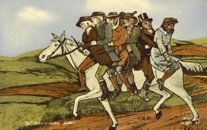 Widecombe Fuarı (renkli lito) by English School