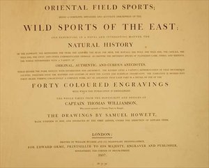 Doğunun Vahşi Sporları: "Oriental Field Sports, a Collection of Drawings", pub