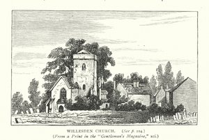 Willesden Kilisesi (gravür) by English School