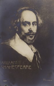 William Shakespeare (c1564-1616), İngiliz oyun yazarı ve şair (lito) by English School