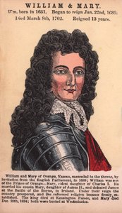 William ve Mary (renkli gravür) by English School