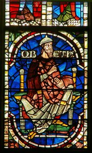 Soyağacı bir figürü gösteren pencere: Obed by English School