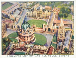 İmparatorluk Üzerinde Kanatlar: Radcliffe Kütüphanesi ve All Souls, Oxford (renkli taş baskı) by English School