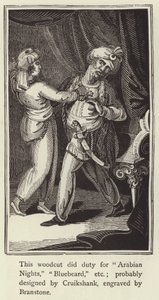 Binbir Gece Masalları, Bluebeard vb. için görev yapan gravür (gravür) by English School