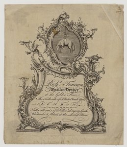 Yün draper, Richard Fawson, ticari kart by English School
