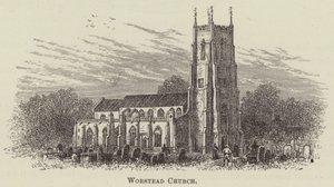 Worstead Kilisesi (gravür) by English School