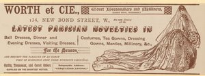 Worth et Cie, 134 New Bond Street, Londra, reklam by English School