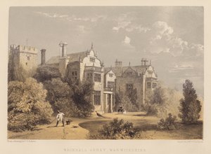 Wroxhall Manastırı, Warwickshire (aquatint) by English School