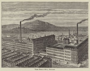 York Street Mill, Belfast (gravür) by English School
