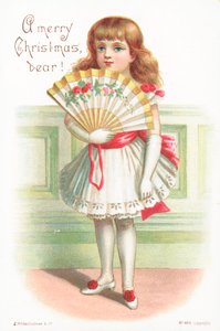 Fan, Noel Kartı tutan genç kız by English School