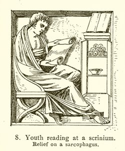 Scriniumda okuyan genç by English School