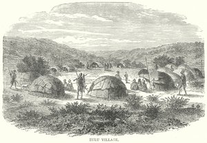 Zulu Köyü (gravür) by English School