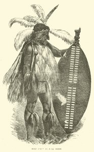 Tam elbiseli Zulu şefi by English School