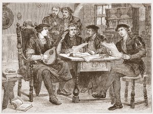 Arkadaşları arasında Zwingle, James Aitken Wylie'nin (1808-1890) Protestanlığın Tarihinden bir örnek, pub. 1878 by English School
