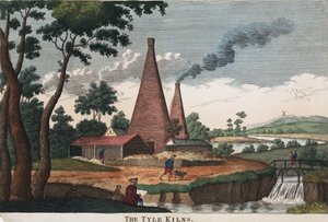 Tyle Fırınları, 1780-1830 (el renkli gravür) by English School English School