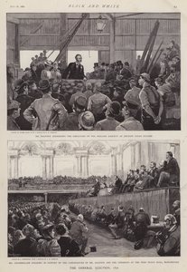 1892 İngiliz Genel Seçim kampanyasından sahneler (lito)