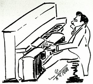 Piyanoda lirik şarkıcı Enrico Caruso