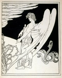 Ephraim Moses Lilien (1874-1925) tarafından resimlenen Judah kitabından Dev Bir Melek. Lilian, Jugendstil (Alman art nouveau) tarzında yaratılan Siyonist ikonografinin babası olarak kabul edilir. İncil