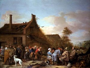 Bir Hanın Dışında Köylüler Merrymaking by Erasmus de Bie