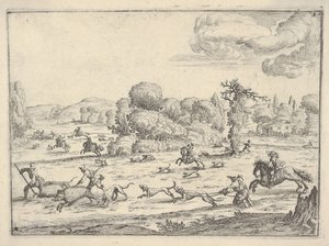 Bir manzarada domuz avı, ca. 1620-38.