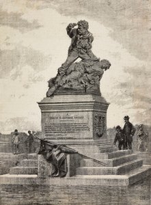 Enrico (1840-1867) ve Giovanni Cairoli (1842-1869) Anıtı, İtalyan vatanseverler, heykeltıraş Ercole Rosa'nın (1846-1893) bronz grubu, Pincian Tepesi'nde, Roma, İtalya by Ercole Rosa