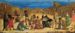 ""Sina Çölünde Manna Toplama" - Ercole Roberti (Ercole Ferrarese) (yak. 1450-1496) İsrailliler Manna Tempera