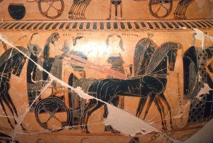 Francois Vazosunda Kaliope ile bir arabada Zeus ve Hera'nın detayı, MÖ 6. yüzyıl by Ergotimos